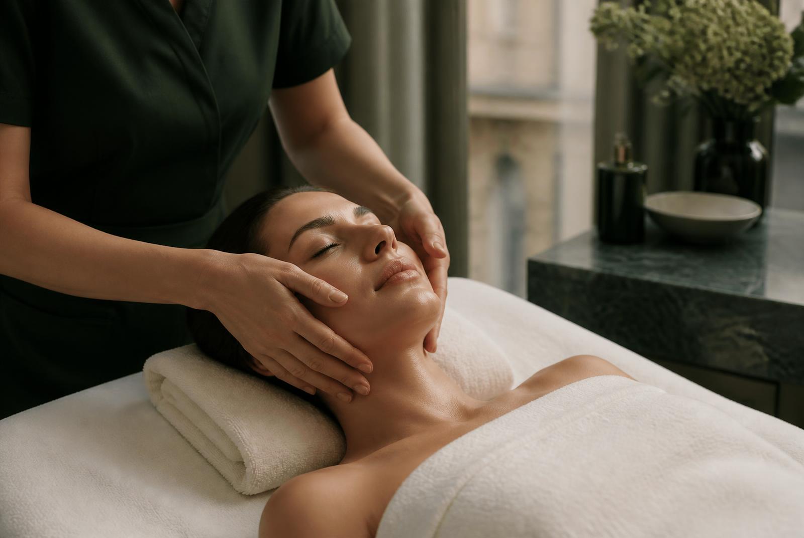 Geste Kobido sur la mâchoire : massage japonais du visage à Paris 17